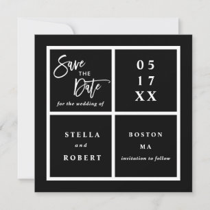 Moderne und einfache Schwarz-Save the Date-Fotokar Save The Date