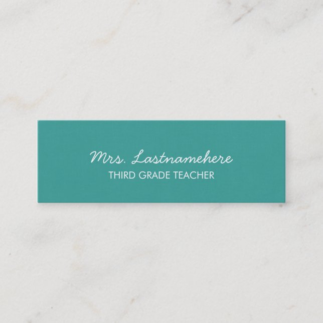 Moderne und einfache Teacher Business Card Mini Visitenkarte (Vorderseite)