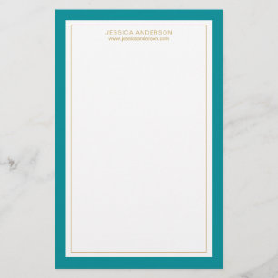 Moderne und elegante Aquamarine und weiße Personal Briefpapier
