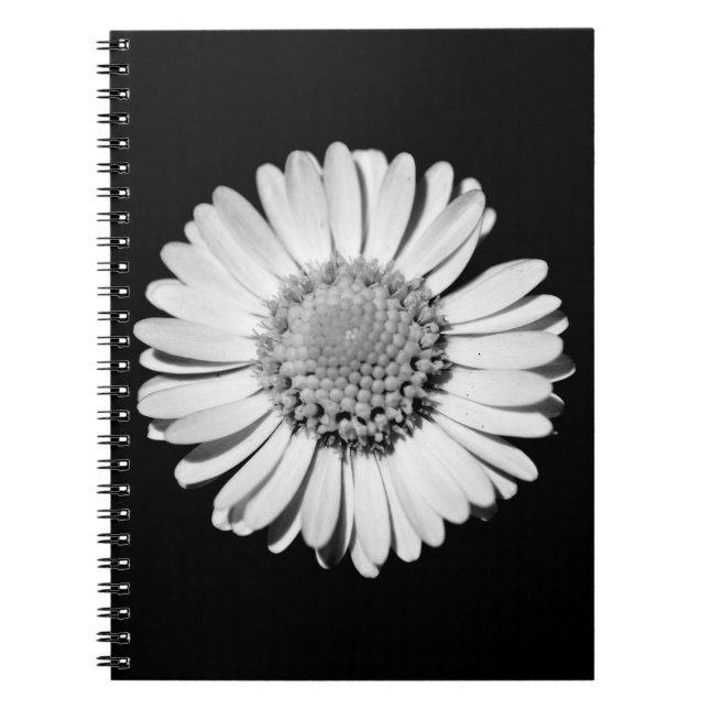 Moderne und elegante Blume Big Black and White Dai Notizblock (Vorderseite)