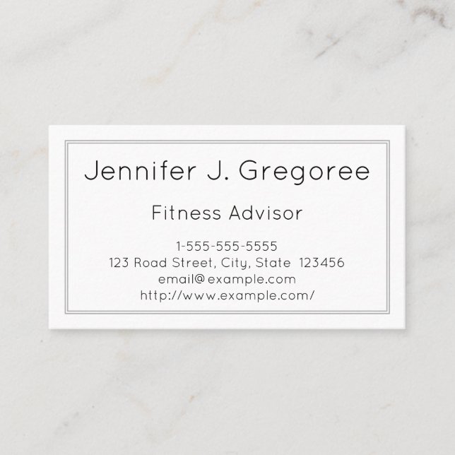 Moderne und elegante Fitness Advisor Business Card Visitenkarte (Vorderseite)