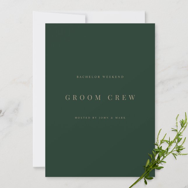 Moderne und elegante Green Bachelor Weekend Cards Einladung (Von Creator hochgeladen)
