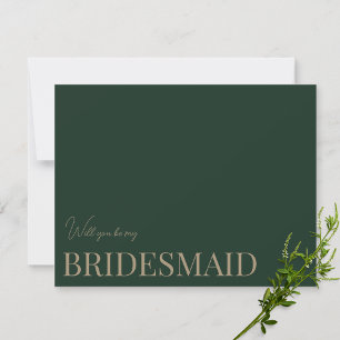Moderne und elegante Green Bridesmaid-Karte Save The Date