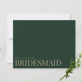 Moderne und elegante Green Bridesmaid-Vorschlagska Save The Date