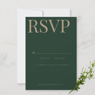 Moderne und elegante Green Wedding RSVP Card Karte