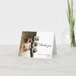 Moderne und elegante Hochzeit mit Kalligraphie Dan Dankeskarte