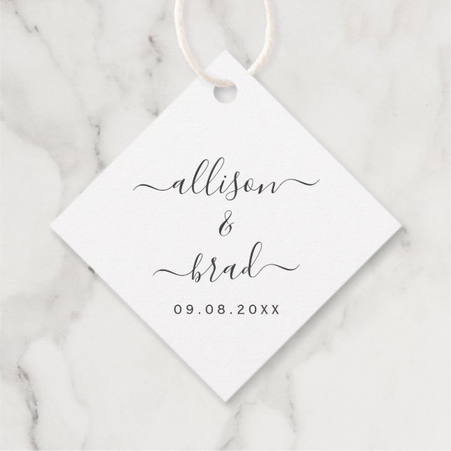 Moderne und elegante Hochzeitstipps für Geschenkar Geschenkanhänger (Rückseite)