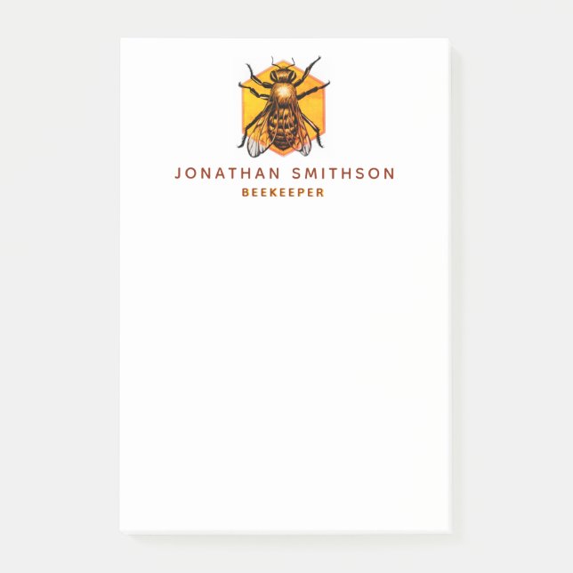 Moderne und elegante Honey Bee Personalisierte Bie Post-it Klebezettel (Vorderseite)