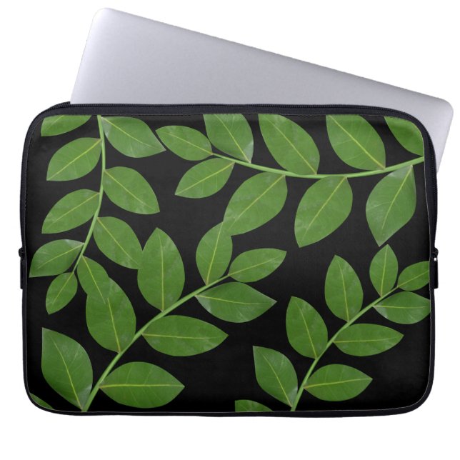 Moderne und elegante Laurel-Blätter Laptopschutzhülle (Vorderseite)