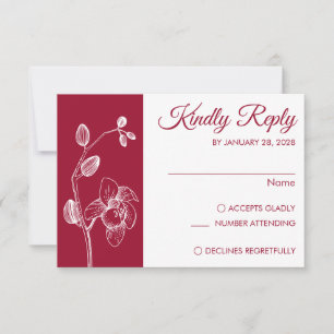 Moderne und elegante Orchideen minimalistisch RSVP Karte