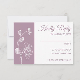 Moderne und elegante Orchideen minimalistisch RSVP Karte