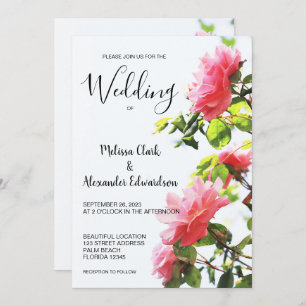 Moderne und elegante Rosenhochzeit Save The Date