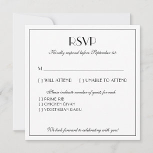 Moderne und elegante stilvolle Hochzeit Große UAWG Mitteilungskarte