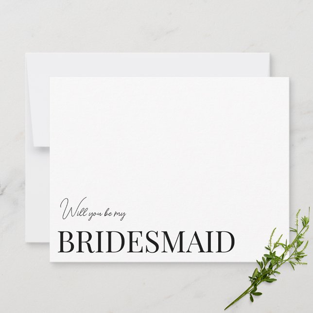 Moderne und elegante White Bridesmaid-Karte Save The Date (Von Creator hochgeladen)