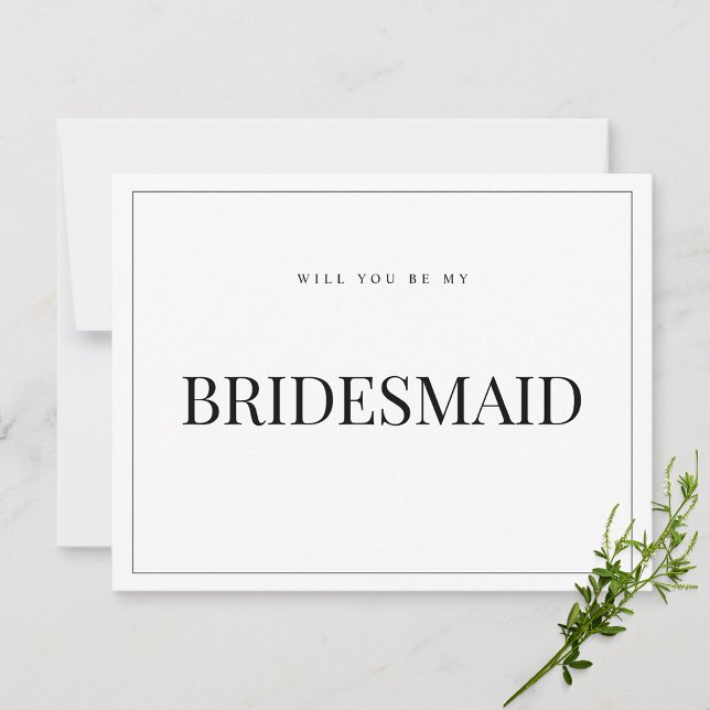 Moderne und elegante White Bridesmaid-Karte Save The Date (Von Creator hochgeladen)