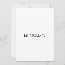 Moderne und elegante White Bridesmaid-Vorschlagska Save The Date