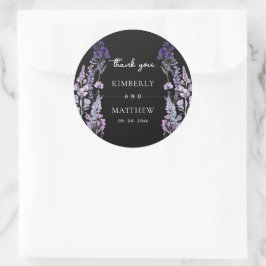 Moderne und elegante wilde Blumen rustikale Hochze Runder Aufkleber