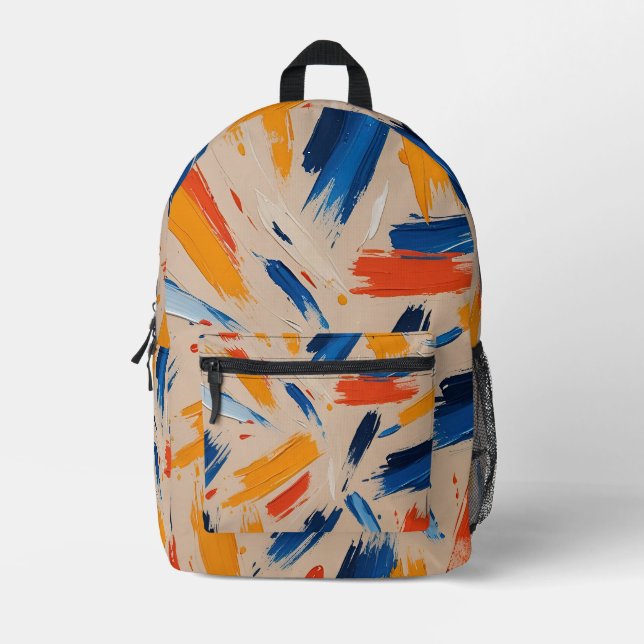 Moderne und farbenfrohe Farben Bedruckter Rucksack (Vorderseite)