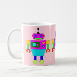 MODERNE UND FARBFARBENE FARBE- UND BLUE ROBOT ILLU ZWEIFARBIGE TASSE