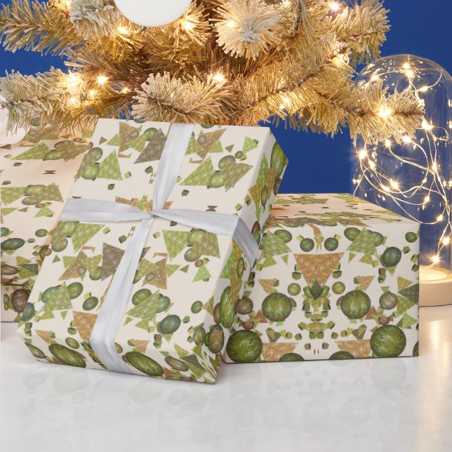 Moderne und festliche Formen mit einem Glitzer-Loo Geschenkpapier (Feiertage)