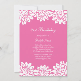 Moderne und florale Geburtstagsparty Einladung