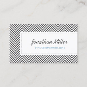 Moderne und hippe schwarze Chevron-Muster Visitenkarte
