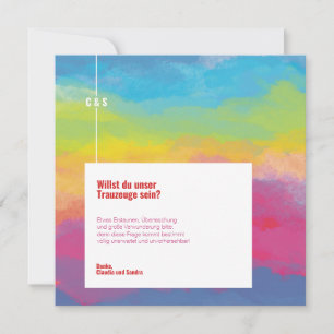 Moderne und inspirierende Regenbogenfarben Save The Date