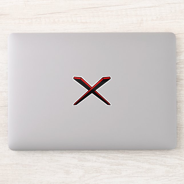 Moderne und klassische Letter X Monogramm Aufkleber (Computer)