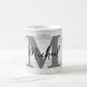 Moderne und klassische Marmor-Monogramm-Buchstabe Kaffeetasse