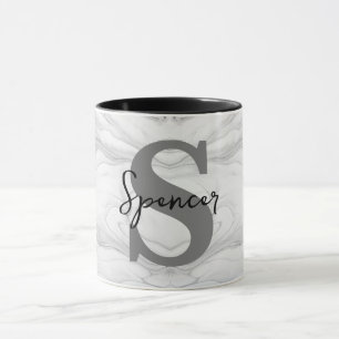 Moderne und klassische Marmor-Monogramm-Buchstabe  Tasse