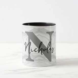 Moderne und klassische Marmor-Monogramm-Buchstabe  Tasse