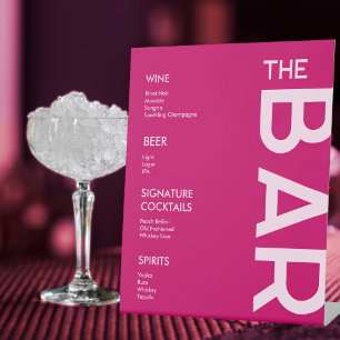 Moderne und kühne Magenta-Bar-Schriftzug Sockelschild