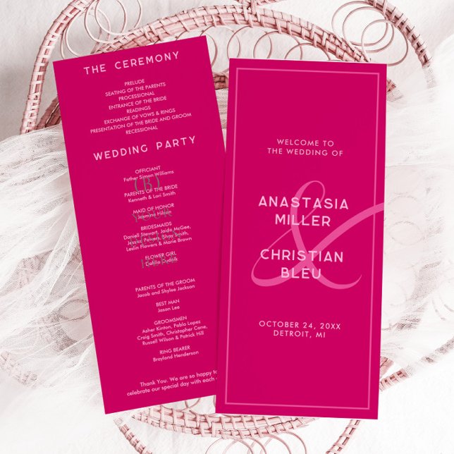 Moderne und kühne Magenta-Programmkarte (Von Creator hochgeladen)