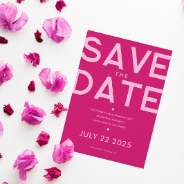 Moderne und kühne Magenta Save the Date Einladung