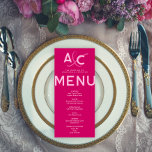 Moderne und kühne Magenta Wedding Menu Card Programm<br><div class="desc">Diese moderne und kühne Magenta Wedding Menu Card ist eine perfekte Mischung aus Moderne und Eleganz für Ihren besonderen Tag. Diese Karte zeichnet sich durch eine lebendige Magenta-Farbe aus, die das Auge und das Herz einfängt und einen unvergesslichen Ton für Ihr Hochzeitsfest setzt. Die Vorderseite der Karte, die sowohl auf...</div>