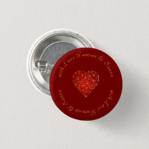 Moderne und luxuriöse geometrische Liebe aus goldf Button
