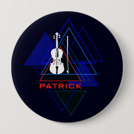 Moderne und maskuline Navy Blue Music Violin Desig Button