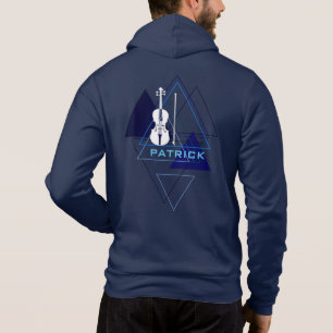Moderne und maskuline Navy Blue Music Violin Desig Hoodie