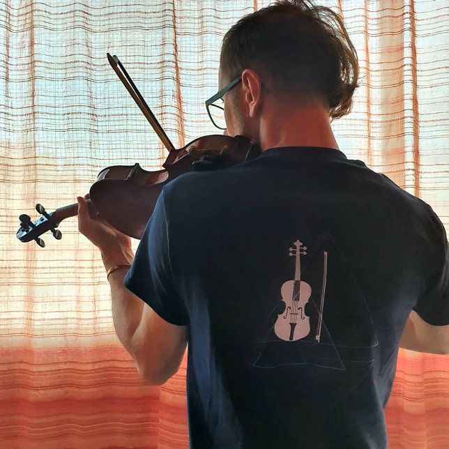 Moderne und maskuline Navy Blue Music Violin Desig T-Shirt (Von Creator hochgeladen)