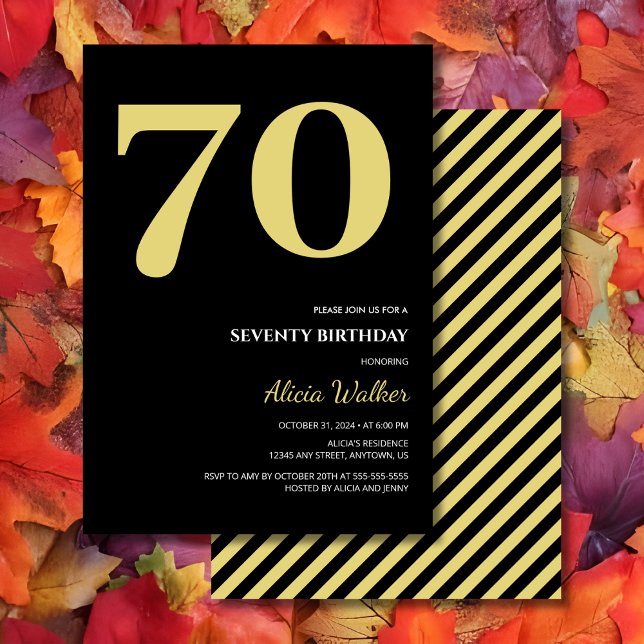 Moderne und minimale Schwarz-Gold-Typografie zum G Einladung (Von Creator hochgeladen)