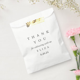 Moderne und minimale Vielen Dank Typografie Bridal Geschenktütchen