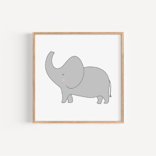 Moderne und Minimalistische Elefanten-Kinderzimmer Poster