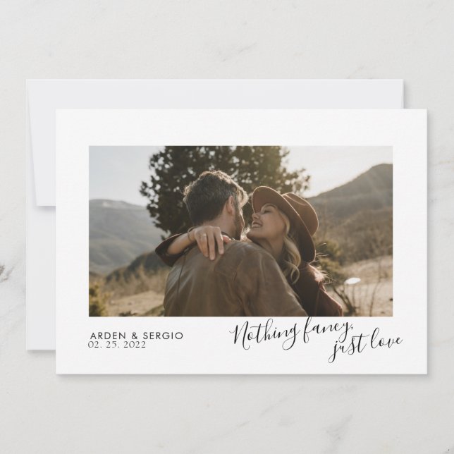 Moderne und Minimalistische Foto Hochzeit Einladung (Vorderseite)