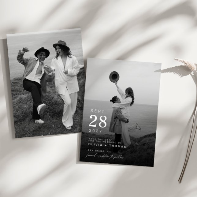 Moderne und Minimalistische Foto Save the Date Car Einladung (Von Creator hochgeladen)