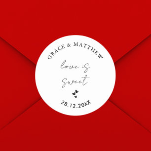 Moderne und Minimalistische Hochzeitsstimmung ist  Runder Aufkleber