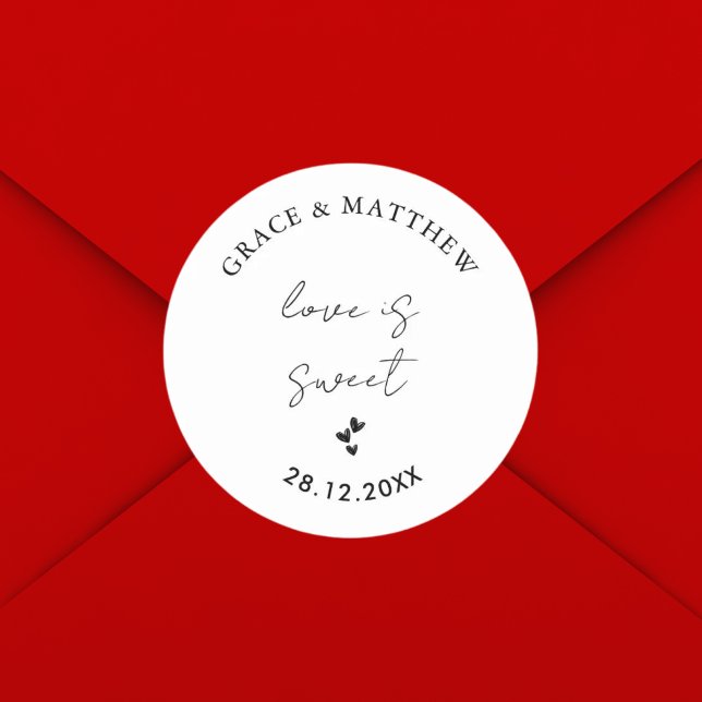 Moderne und Minimalistische Hochzeitsstimmung ist  Runder Aufkleber (Von Creator hochgeladen)