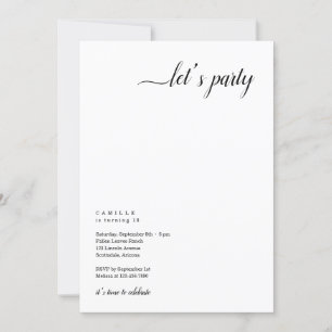 Moderne und Minimalistische Party Einladung