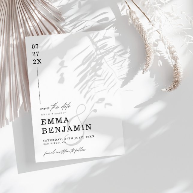 Moderne und Minimalistische Save the Date Card Einladung (Von Creator hochgeladen)