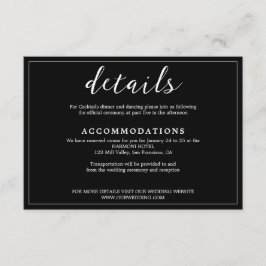 Moderne und Minimalistische Schwarz-Weiß-Hochzeit Begleitkarte