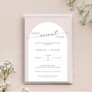 Moderne und minimalistische Torbogen-Haus-Einweihu Einladung